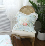 Romantic Ruffle Lace Cushion Cover ,100% Cotton Cloth Pillow Covers Decorative , Bed Throw Pillow Case , Sofa Cushion No Core