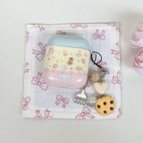 cartoon cute cookie bear love heart pendant shockproof silicone protective case for apple airpods 1 2 3 4 pro 2 earphone cover