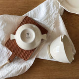 Original Design Two Ear Short Footed Bowl Warm and Creamy White Ceramic Breakfast Bowl Cute
