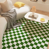 Fluffy Soft Bedside Rug Modern Style Carpets for Living Room Large Area Bedroom Decor Plaid Pattern Carpet Thick Plush Study Mat