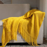 2025 new room tassel towel blanket sofa towel bedside blanket bedside flag hotel blanket