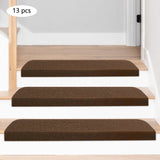 13-Piece Non-Slip Stair Treads for Wooden Steps, 55x20cm Indoor Staircase Carpet Mats, Anti-Skid Floor Step Pads & Rug Grippers
