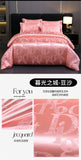 Luxury Satin Jacquard Duvet Cover Set Nordic Double Bed Quilt Cover Bedding Set Adlut Pillowcases Sheet Queen King Home Textiles