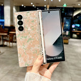 Luxury Aurora Shell Pattern Hard Case for Samsung Galaxy Z Fold 7 6 5 4 fold7 zfold Fold6 Colorful Acrylic Shockproof Back Cover