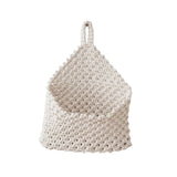 Handmade Macrame Hanging Storage Basket Magazine Flower Organizer Pouch Small Stuff Organization Home Room Cafe Shop Decor