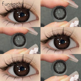0~-8.00 Degree 1 Pair Myopia Colorcon Korean Lenses Color Prescription Contact Lenses Brown Natural Eye Contacts Lens