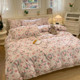 INS Korean Style New Yungan Cotton Wrinkled Double-layer Yarn Lace Bedding Sets