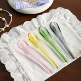 Colorful Glass Water Drop Color Spoon High Temperature Resistant Glass Round Spoon Cute Long Handle Coffee Spoon Ice Cream Spade