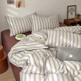 Bed Linen 100% Cotton Duvet Cover Stripe Queen Size 40s Quilt Cover Pillowcase Bedding covers Home Textile Nordic Foundation
