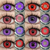 1 Pair Colored Contact Lenses Cosplay Colorful Contact Red Eyes Anime Contact Green Lenses Halloween Purple Contact