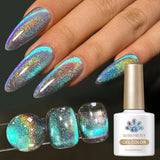 Green Guava Gel Nail Polish Cat Magnetic Light 10ml Sparkling Glass Bead Soak Off UV LED Varnish Salon Maniucre