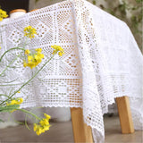 New Crocheted Table Cloth Handmade Tablecloth Rustic Dining Table Cover Pastoral  Solid Tablecloths  White Table Cloth Hot