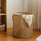 Foldable Laundry Basket Cotton Linen Clothes Toy Storage Basket Laundry Baskets with Handle Home Dirty Clothes Organizers