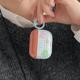 korea lovely green apple bow plaid for airpods 4 earphone case for airpods 1 2 3 pro 2 soft silicone protection cover coque