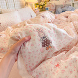 Floral Bed Sheets Set Simple Princess Duvet Cover Bedding Set постельное белье Set Room Decoration Bed Cover Set