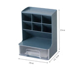 Simple Pen Holder With Drawer Multifunction Desktop Organizer Stationery Storage Box Student Office Desk Decorations