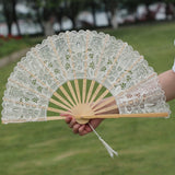 Lace Bamboo Hand Fan Lightweight Floral Lace Hand Fan Retro Lace Fan Portable For Cosplay Bridal Accessories Tea Parties