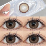2PCS Myopia Eye Brown Lenses Contact Lenses for Eye Natural Brown Pupils Beauty Cosmetic Contacts Color Lenses Yearly