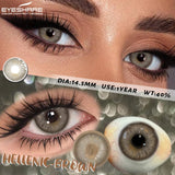 2Pcs Natural Color Contact Lenses Brown Contacts Gray Beautiful Pupils Blue Eye Lenses Yearly Green Beauty Makeup Lens