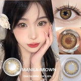 1pair Colorful Contact Lenses Brown Lenses Fashion Makeup Pupil Eyes Lens Cosplay Cosmetic Lens Yearly Use Eye Contact