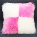 Includes Pillow Insert Living Room Sofa Pillow Cushion Color-blocked Plush Cushion Cover Machine-washable Sofa Pillow Home Decor