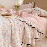 Summer Cooling Quilt Soft Skin-Friendly Air Conditioning Thin Blanket Single/Double Washable Home Textile Princess Wind Style