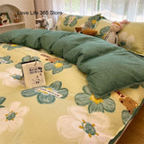 Ins Style Fashion Butterfly Bedding Set For Girls Boys Double Size Flat Sheet Duvet Cover Pillowcase Bed Linen Home Textile