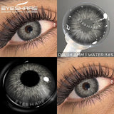 Myopia Lenses 1Pair Colored Contact Lenses with Degree Natural Blue Eye Contacts Prescription Lens Gray Pupils Yearly
