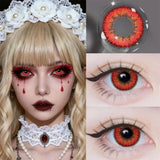 Eye Eyes Color Contacts Colored Contact Lenses Lens Small Pupil Beauty Halloween Cosplay Anime Pink Blind 2Pcs 1 Year