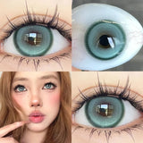 1 Pair Korean Lenses Contact Lenses with Prescription Green Lenses Eyes Colorful Beauty Lenses Yearly Use Natural Pupils