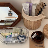 Minimalist Stainless Steel Storage Basket Desktop Hollow Miscellaneous Storage Basket Dressing Table Cosmetics Storage Rack