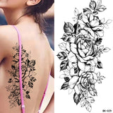 Rose Flower Skin Tattoo Stickers Blossom Flase Tattoos for Body Apart Leg Arms Neck Back Temporary & Removable Flower Tattoos