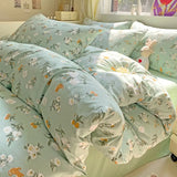 Ins Bedding Set Refreshing New Blue Wind CHIME  Four PIECE Set On Bed Washing Cotton Bed Sheet Bed Sheet Dormitory 3pcs