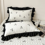 1 Pair Clip Cotton Pillow Cover with Lace 48cmx74cm Girls Use Pillowcases High-end Pillow Core Covers Household Use Bedding