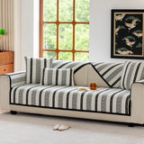 Striped Chenille Sofa Cover 2/3/4 Seater Non-slip Leather Couch Chair Recliner Furniture Slipcovers Soft