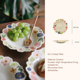 Cone Bowl Open Petal Side Bowl Kitchen Supplies Home Large Soup Bowl Restaurant Cute Flower Printing Tableware Dinner Plate