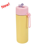 Stainless Steel Thermos Mug, Large Capacity, Portable Silicone Handle with Straw, American Large Capacity, WATER BOTTLE, 650ml