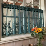 Lace Embroidery Short Gauze Curtains Flower Embroidery Kitchen Bay Window Curtains Decor Living Room Atmosphere Nice Curtains