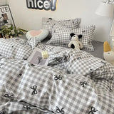 Ins Nordic Duvet Cover Set Summer New Twin Queen Size Kids Adult Flat Sheet Pillowcase No Filler Fashion Bed Linens