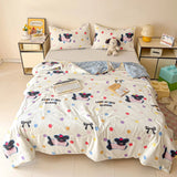 Washed Cotton Printed Summer Quilt Air Conditioner Thin Quilt Machine Washable Lightweight Single Double Bedding Soft Breathable