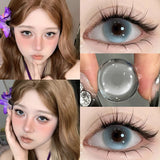 New 1pair Cosplay Colored Contact Lenses 2Pcs Myopia Halloween Anime Cyber Pink Color Contacts with Power 6-12 Months