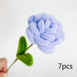 7Pcs artificial roses Valentine’s Day Gifts for and Wife Girlfriend Chenille Handmade Stems Twist Sticks DIY Fake Flowers