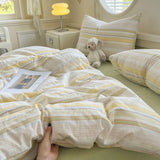 Class A Pure Cotton Printed Checkered Quilt Cover All-cotton Yarn-dyed Washed Single Duvet Cover 160x210 Bedding