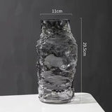 Glass Vase Irregular Lines of Folds Floral Arrangement Accessories Hydroponics Terrarium Home Decoration