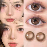 1Pair Color Contact Lenses For Eyes Beauty Soft Student Cosmetic Black Color Lenses Natural Prescription Myopic Lenses Yearly