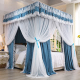 Princ Sle Double Layer Floor Length Court Mosquito Net Inteated Tee Door Opening Dust Proof Bed Curtain Bed Canopy