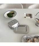 Stainless Steel Butter Tray,Retro French Butter Box Storage Box with Lid Butter Tray, Tableware Dessert Tray,Kitchen Tableware