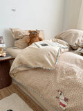 Pure Cotton Double Layered Lace Four Piece Bedding Set Cute South France Secret Garden Cartoon Design Bed eet Cover Duvet C...