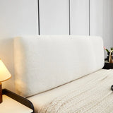 Solid Color Bedside Protective Cover Plush Easy Disassembly Bed Backrest Cover Soft Elastic Full Coverage Bed Back Slipcovers