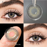 1pair Myopia Lenses Color Contact Lenses for Eyes with Diopters Prescription Lenses Yearly Brown Lens Blue Eye Contacts